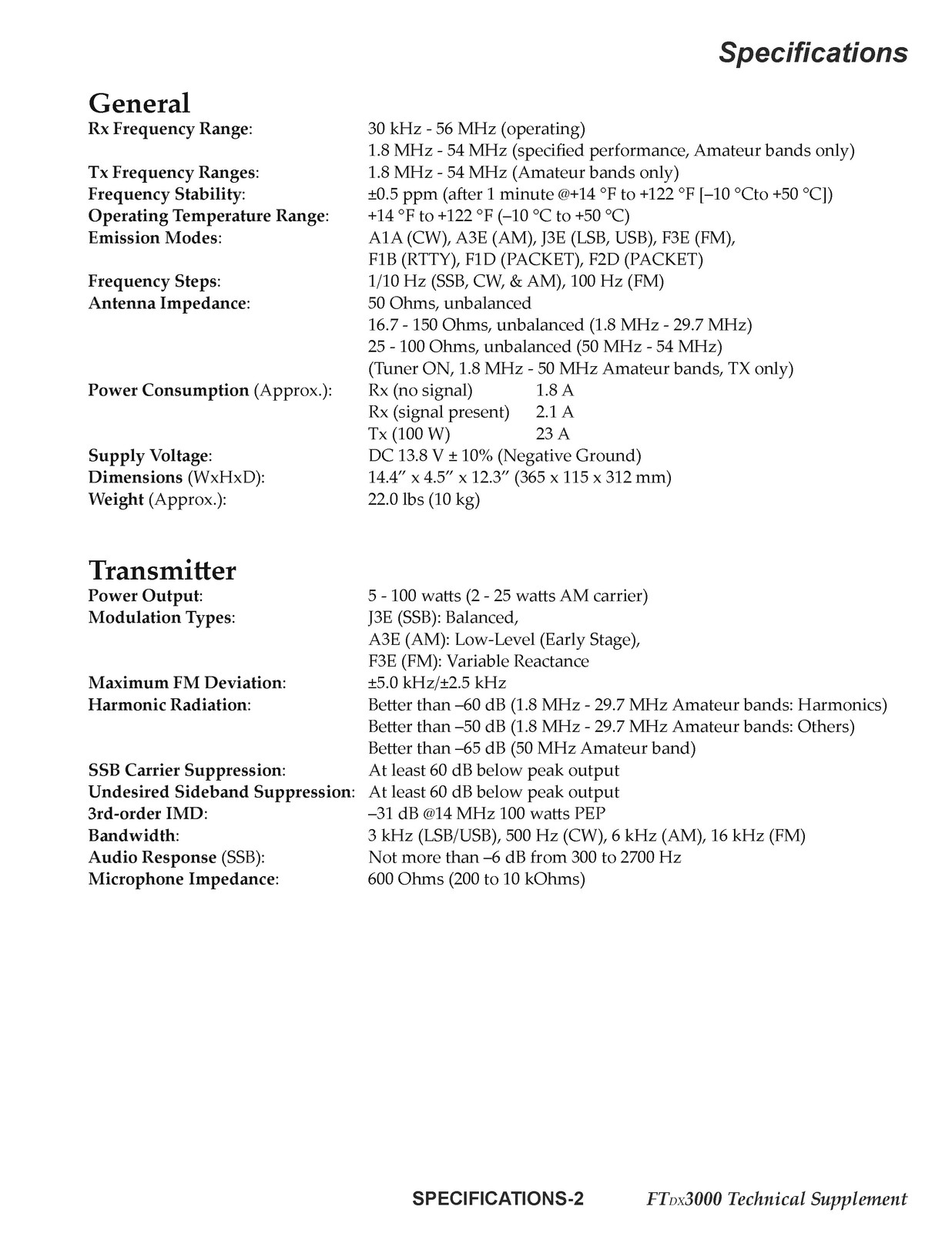 YAESU FTDX3000 Transceiver Technical Supplement Manual, BOUND, COVERS, FOLDOUTS