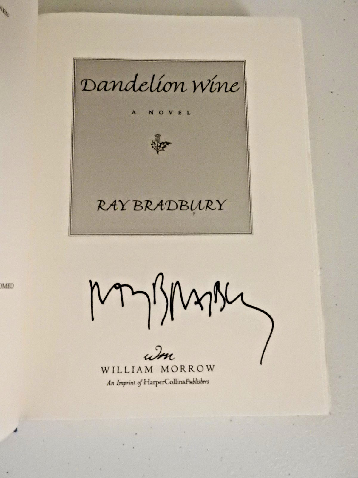 Ray Bradbury Dandelion Wine Signed hardcover