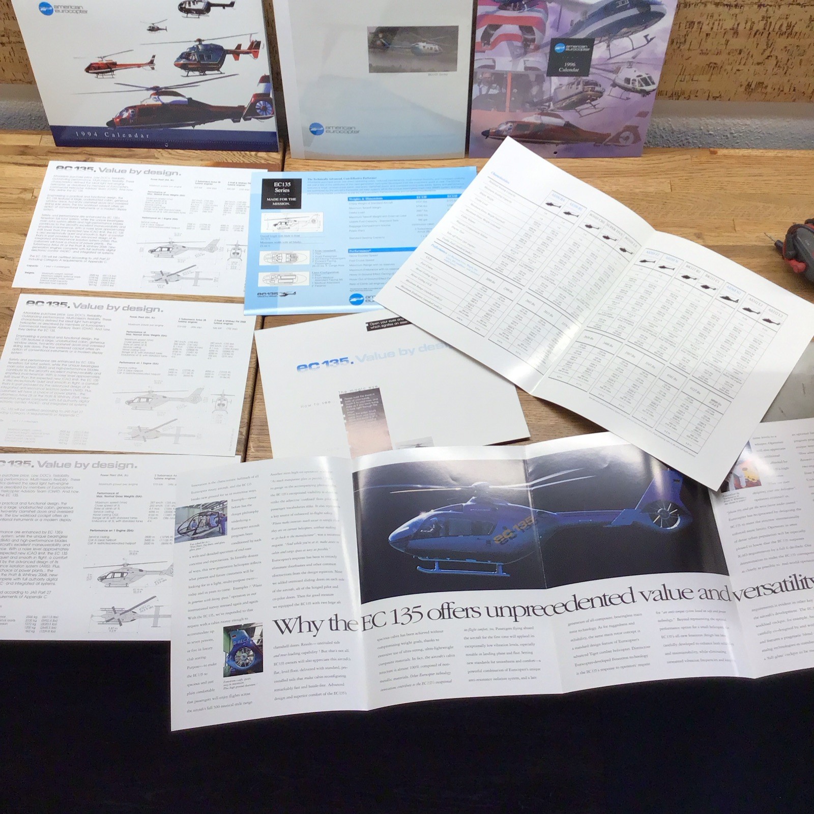 EUROCOPTER Helicopter Calendar Ec130 Ec135 BO105 – Photos SPECS Manual – MM6.48