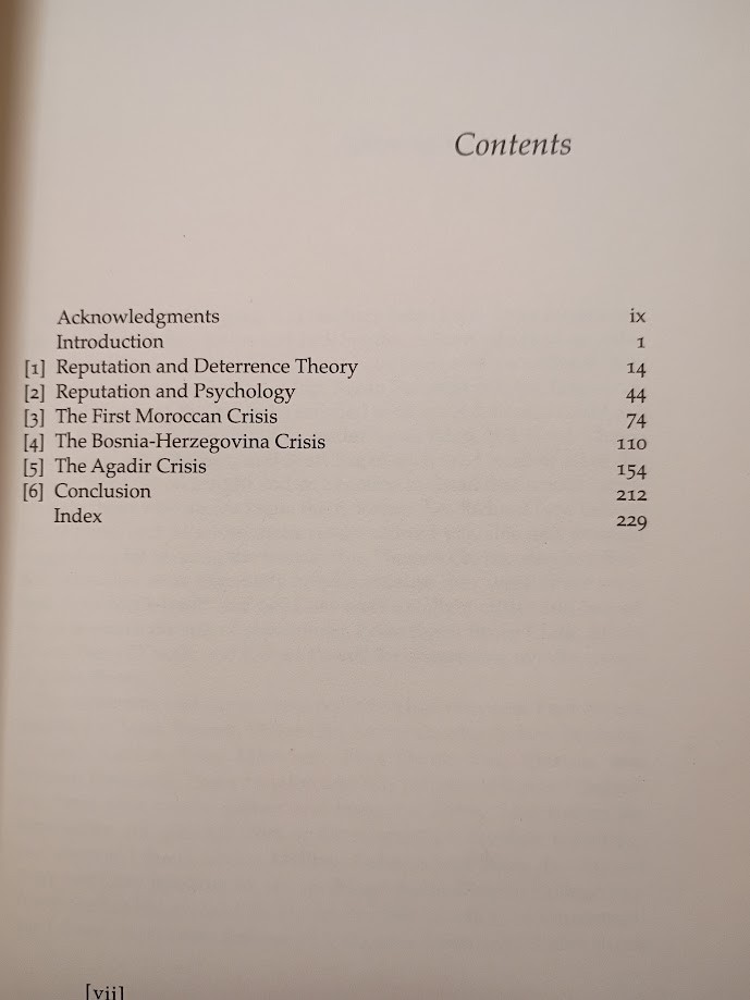 Reputation and International Politics – Deterrence Theory & Psychology – HC LN