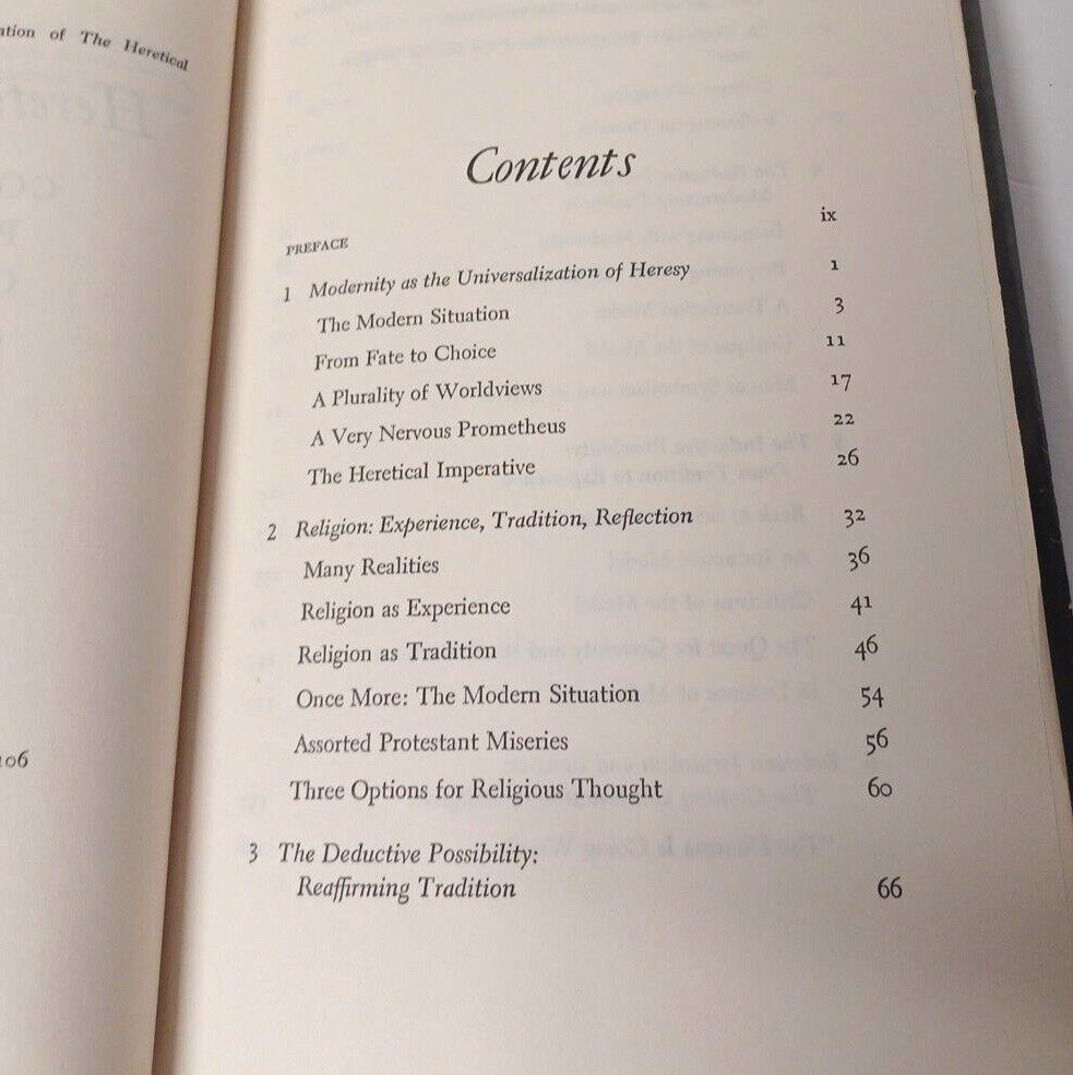 The Heretical Imperative by Peter L Berger (Anchor Press/Doubleday, 1979) 1st ed