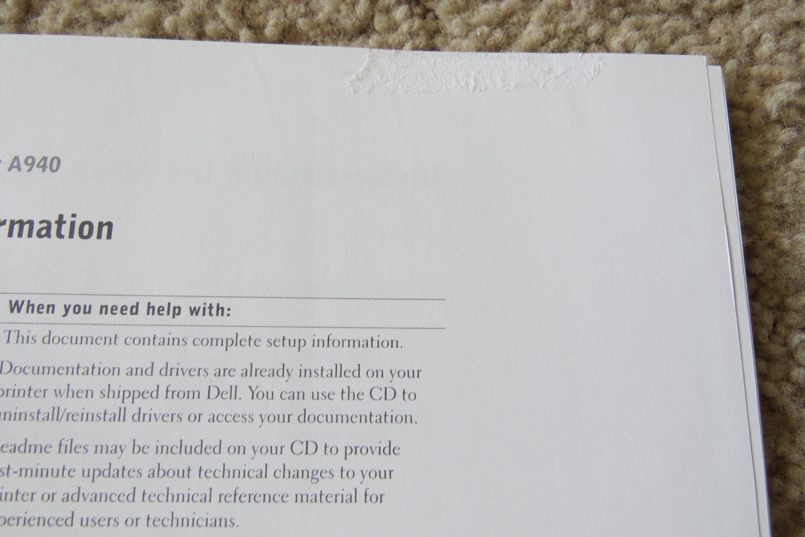 Users Guide DELL All-In-One AIO PRINTER A940 Drivers & Utility ❤️ OWNERS MANUAL