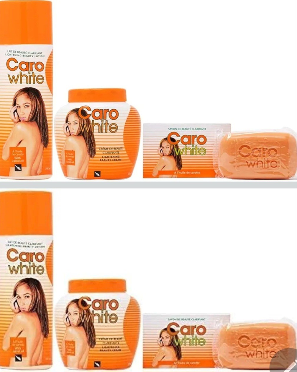 Caro White Set-3 (Lotion 10.14oz + Cream 10.14oz + Soap 6.3oz)