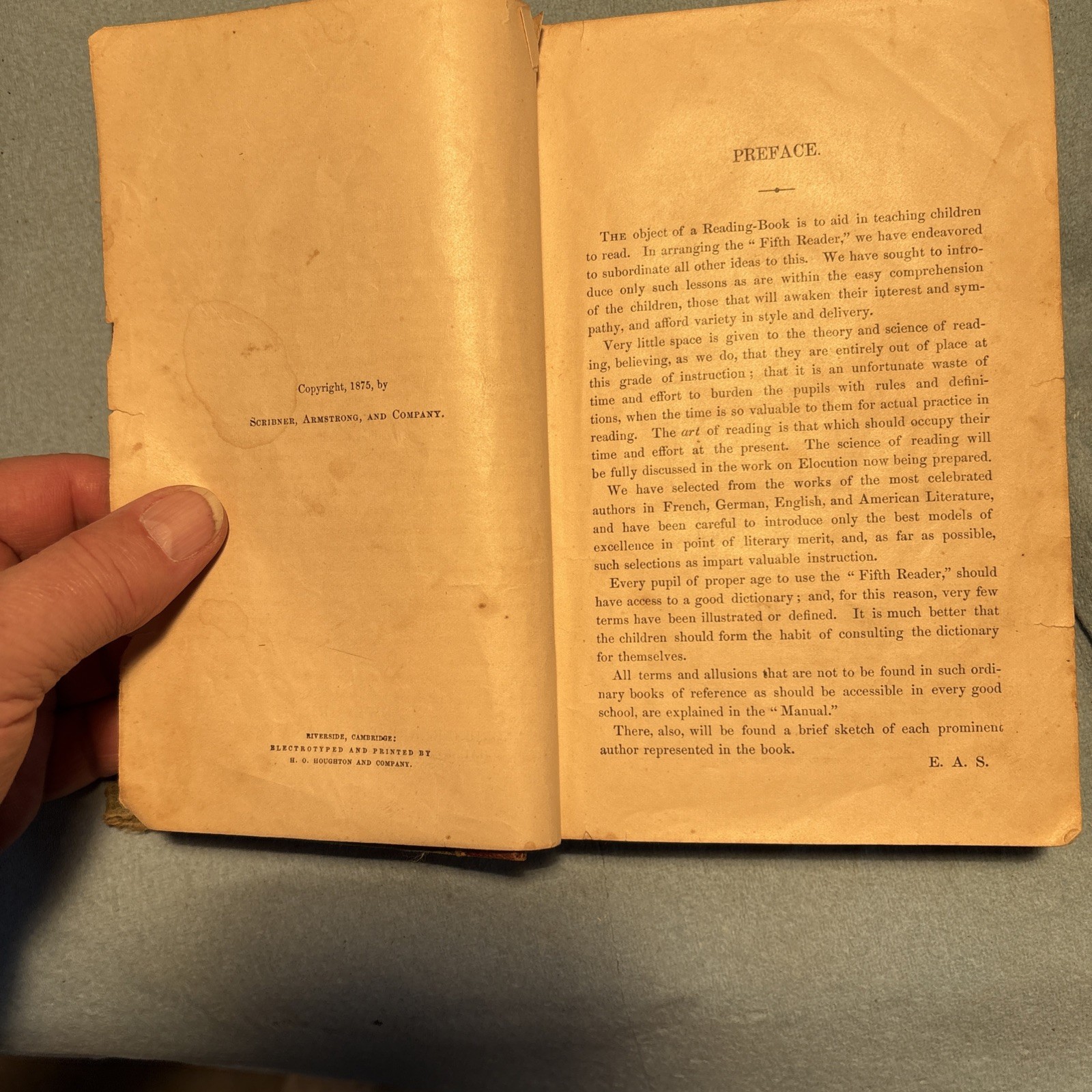 Sheldon’s Fifth Reader By E.A. Sheldon (Scribner,Armstrong,And Co. 1875 free shi