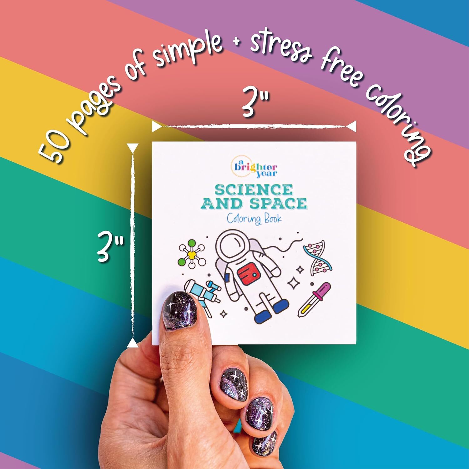 A Brighter Year 3″ x 3″ Mini Coloring Book – 50 Pages, Choose Your Favorite