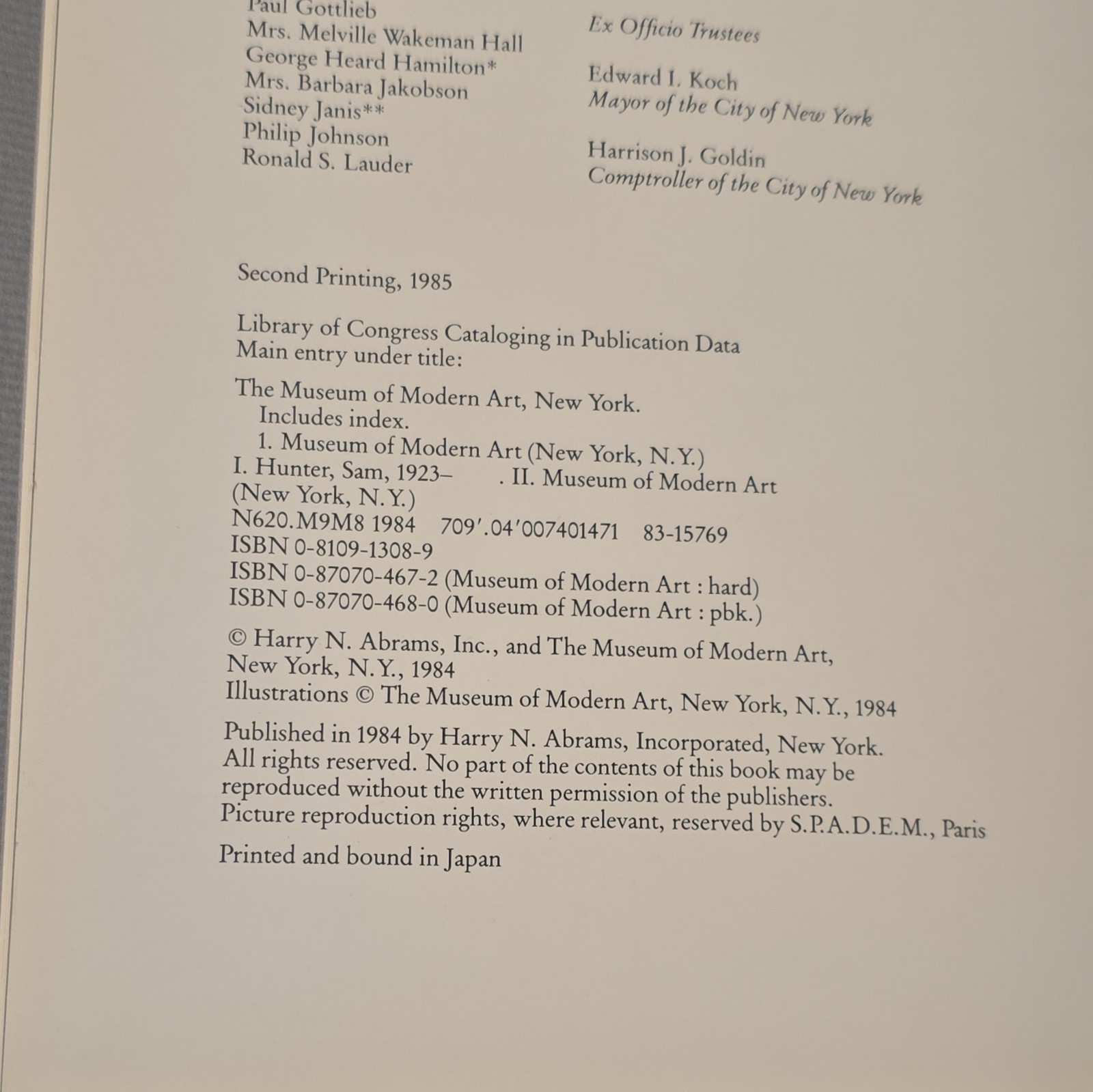 The Museum of Modern Art, New York : The History and the Collection Abrams 1985