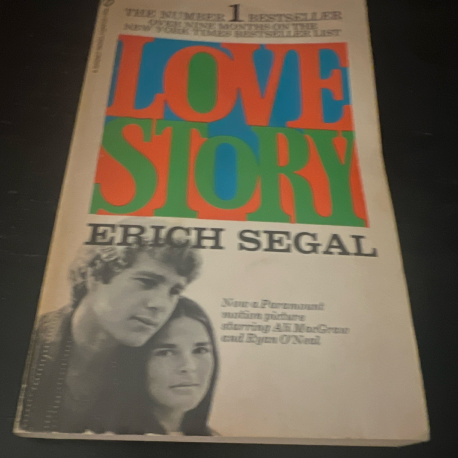 Love Story: Paperback by Erich Segal, New American Library 1970 Sixth Printing