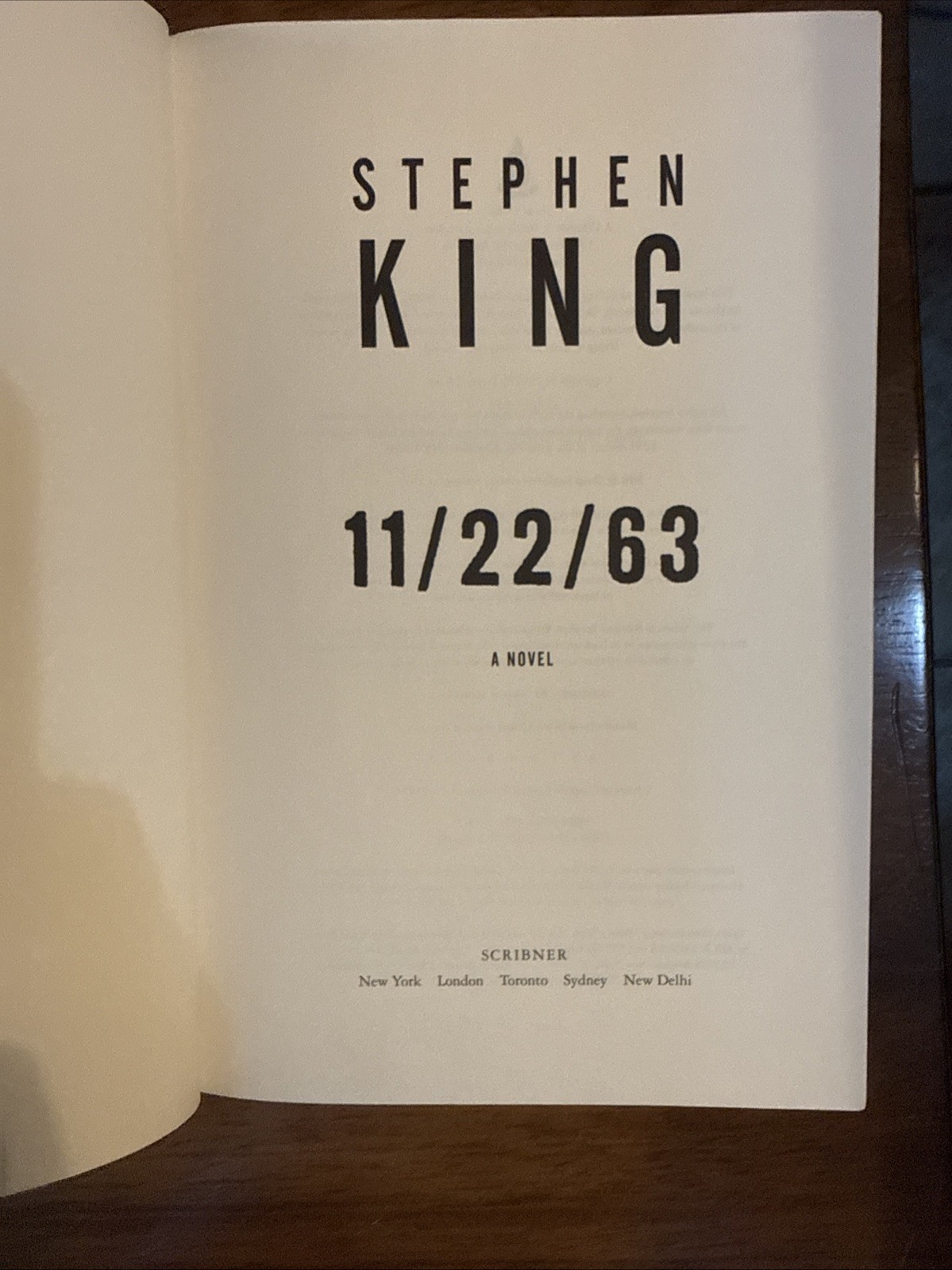 Stephen King 11/22/63 2011 Hardcover Scribner 1st Edition No DJ