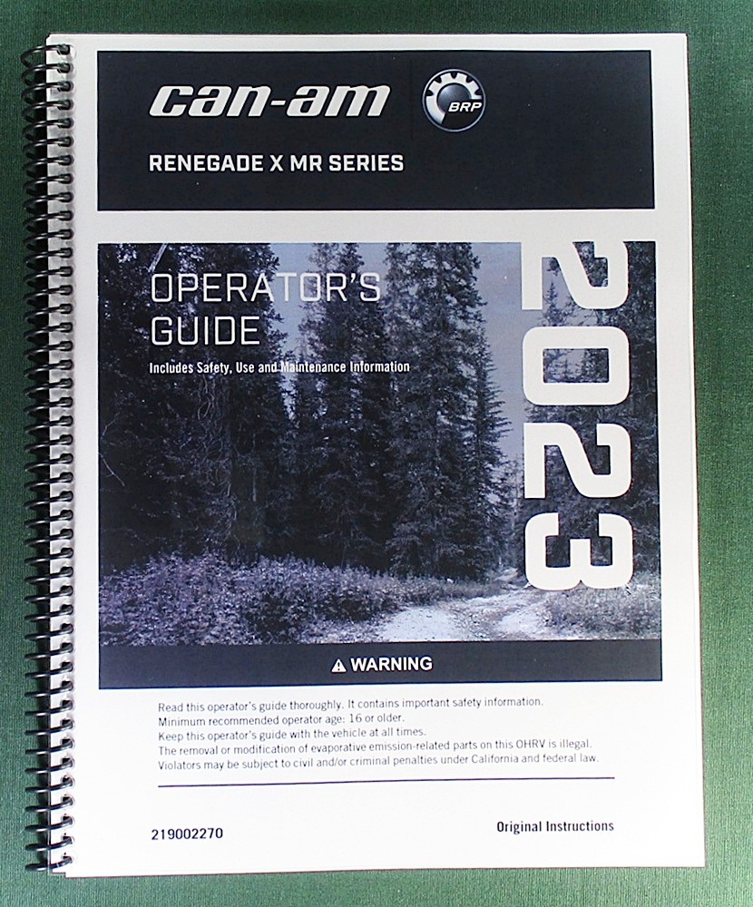 2023 Can-Am Renegade X MR 650 Owner’s Manual: 240 Pages & Protective Covers