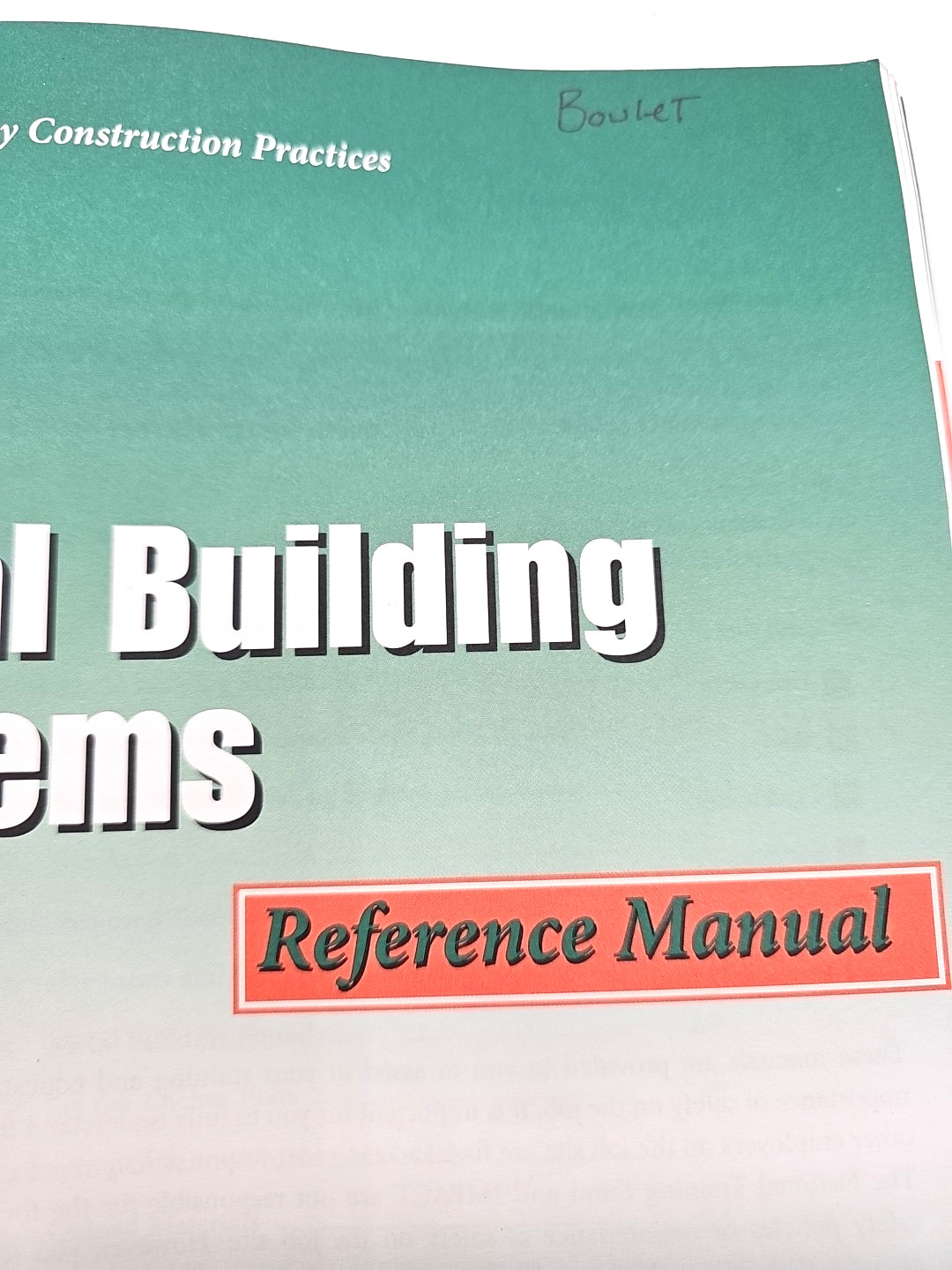 Metal Building Systems Reference Manual Student Workbook Blueprints