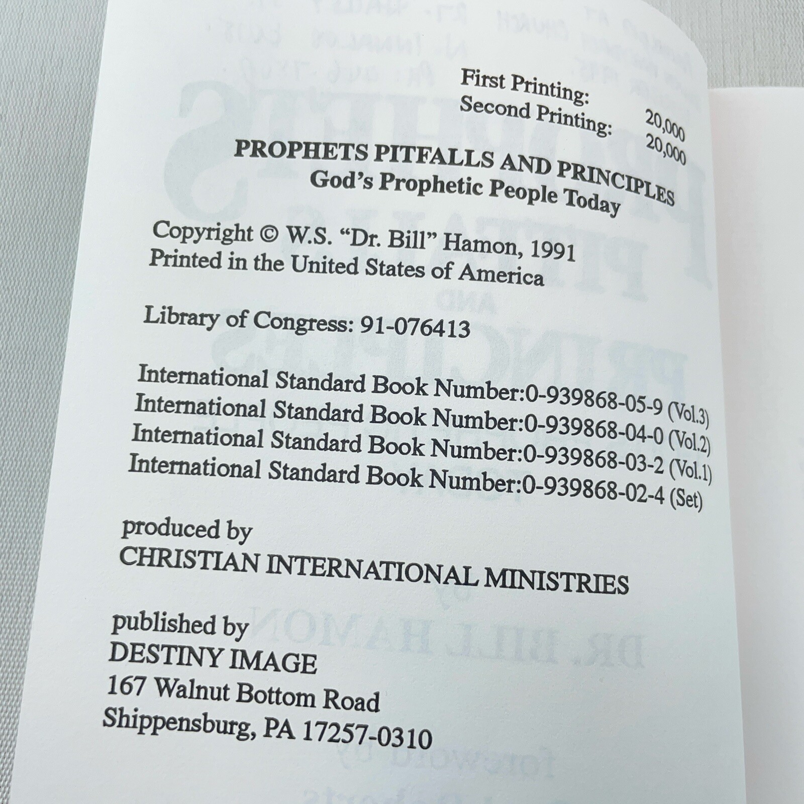 Prophets Pitfalls & Principles Bill Hamon Book Prophetic Ministry Charismatic PB