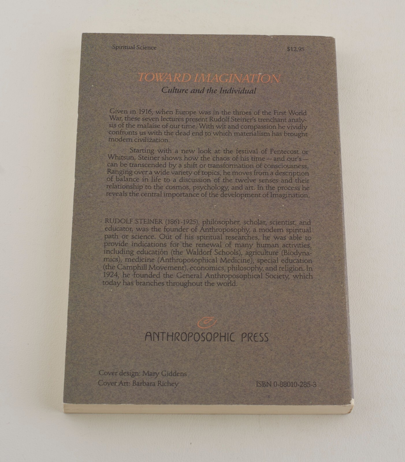 Toward Imagination: Culture and the Individual (Cw 169) by Steiner, Rudolf