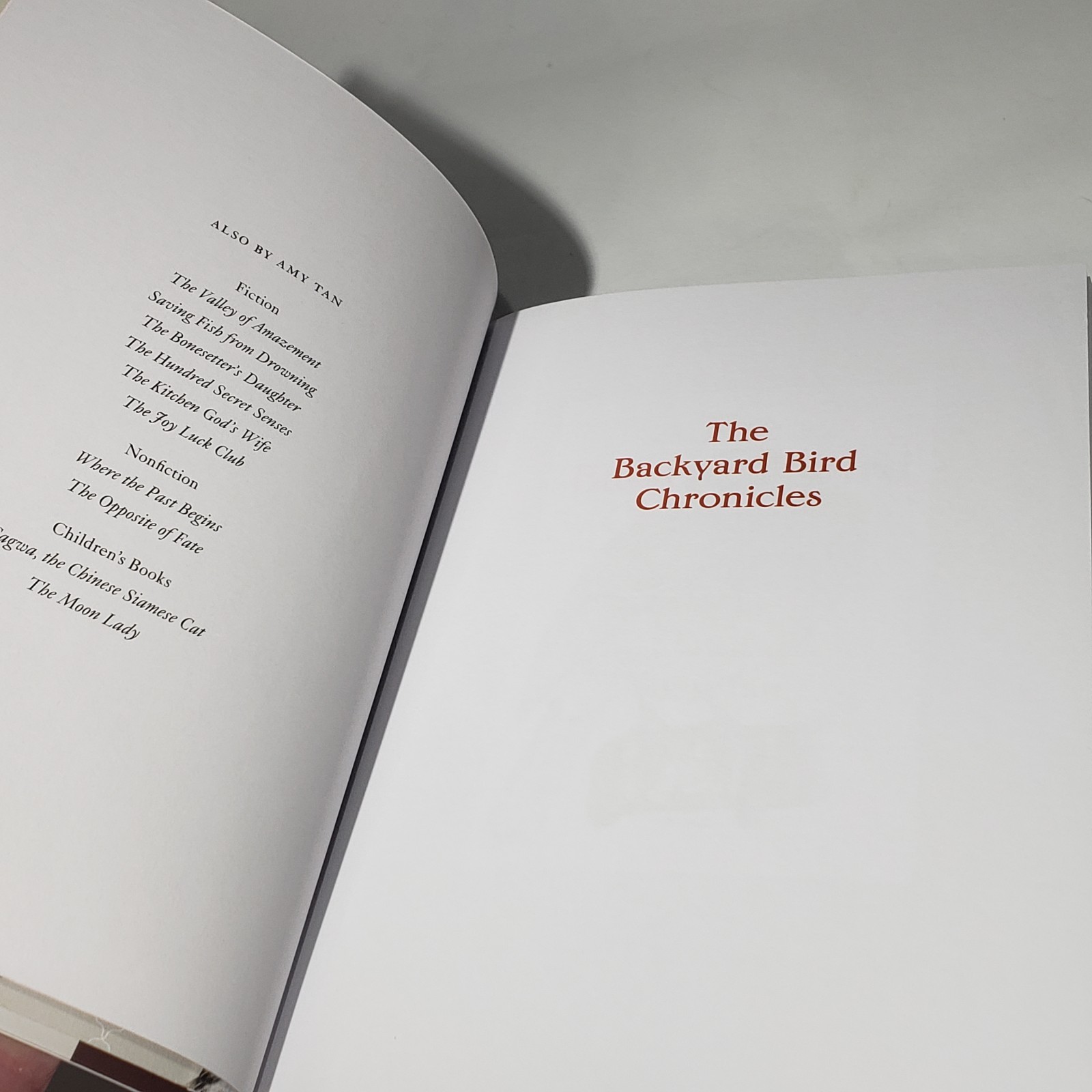 The Backyard Bird Chronicles Amy Tan Dust Jacket