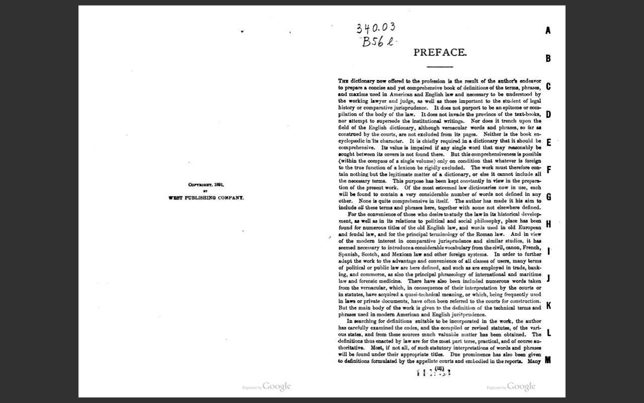 BLACK’S LAW DICTIONARY, 1st Edition 1891 and 2nd Edition 1910 Law Book on USB