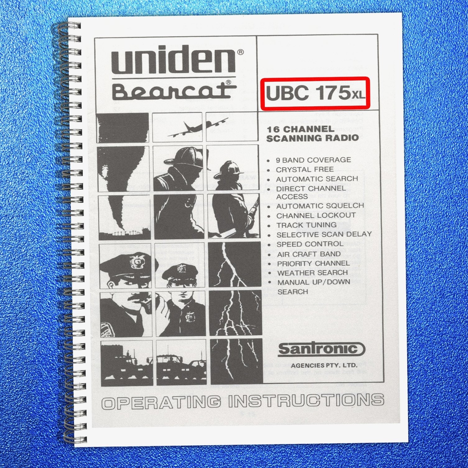 UNIDEN UBC175XL Scanner User Manual – RUGGED WIRE BIND – PROTECTIVE COVERS