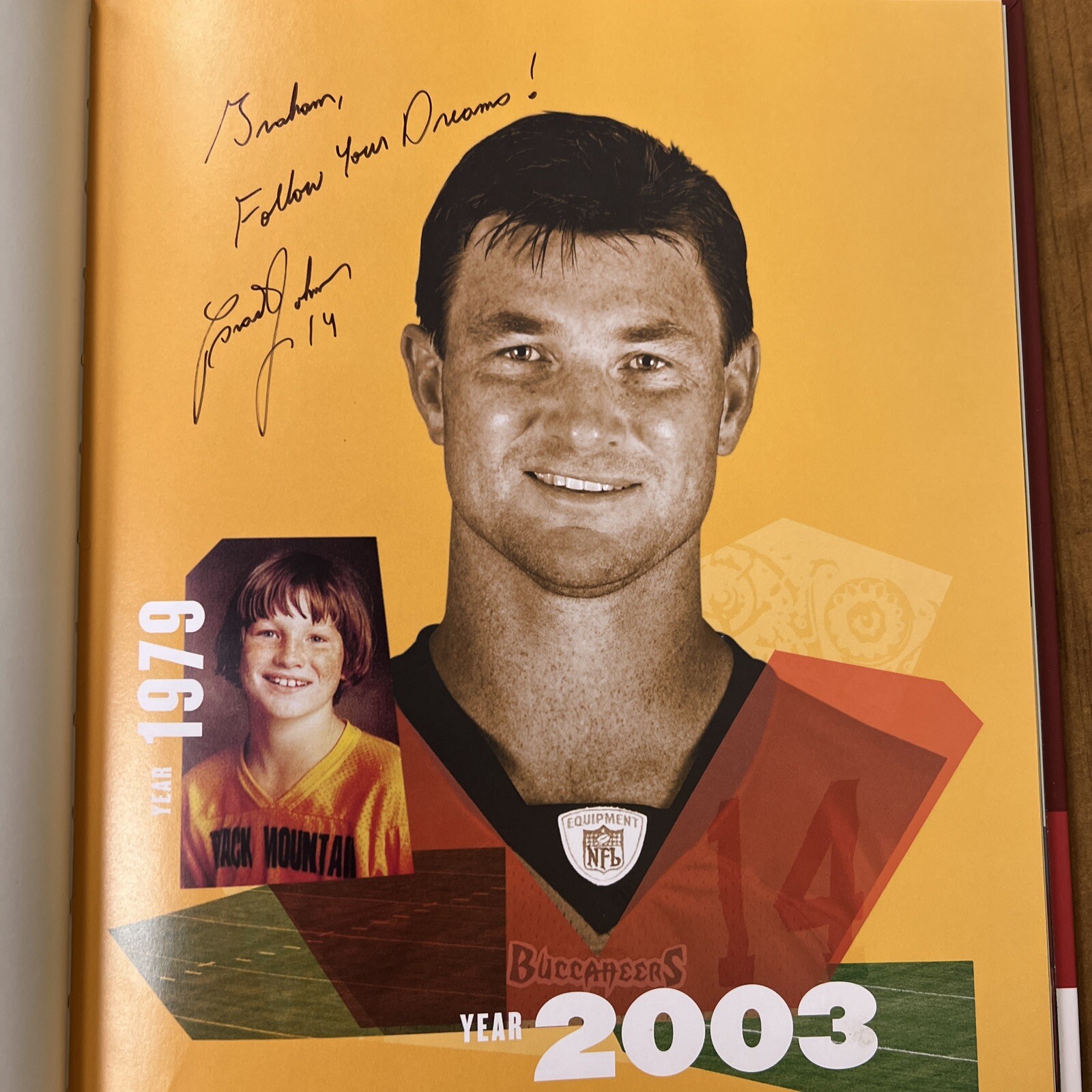 Tampa Bay Buccaneers Football SIGNED Greg Brown HC Brad Johnson Play Passion