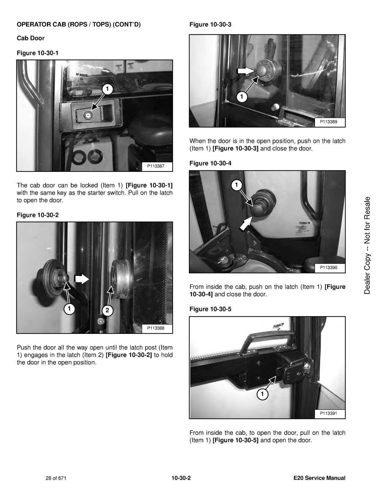 BOBCAT E20 Compact Excavator SN AWRH1101 and Up Service Manual , FOLDOUTS