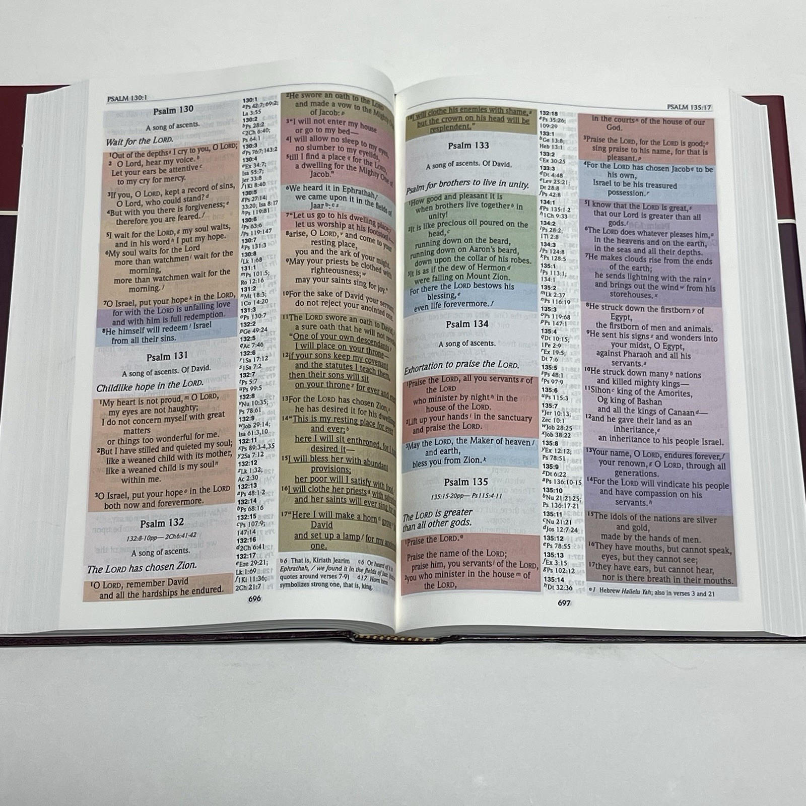 NIV Rainbow Study Bible New International Version Color Bold Line 1992 Hardcover