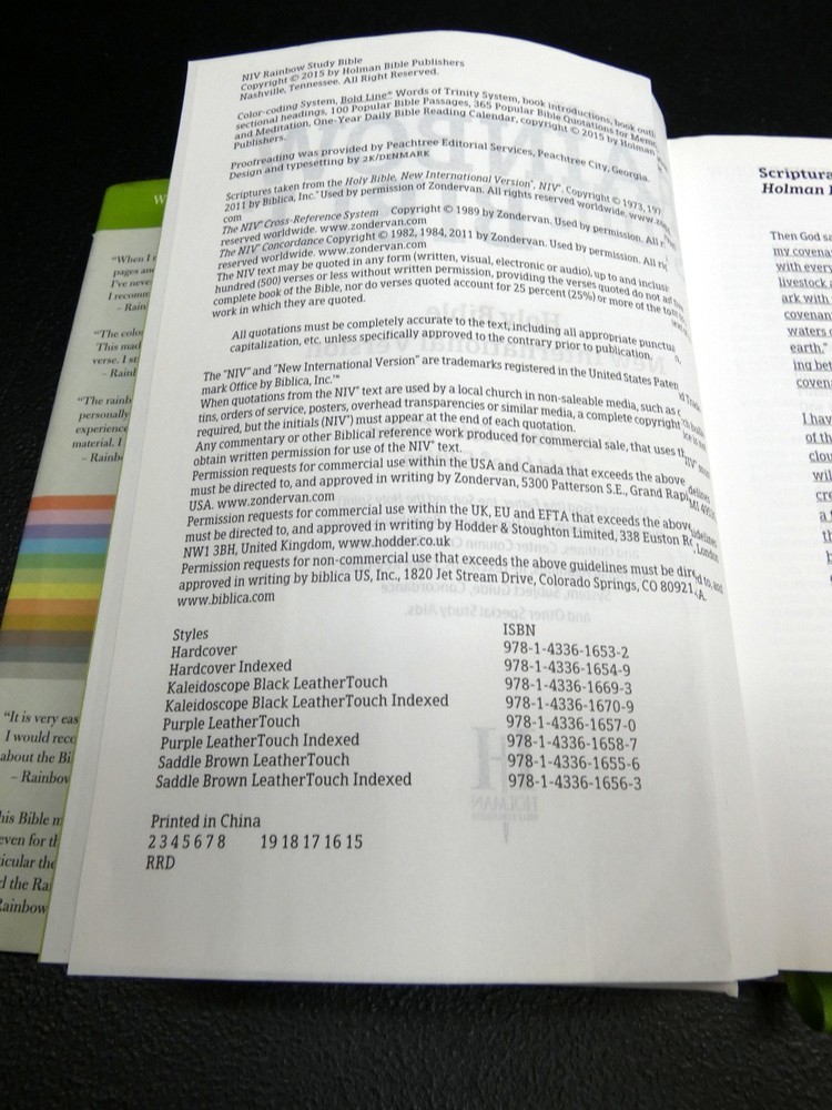 NIV RAINBOW Study Bible, Jacketed Hardcover by Holman Bible Publishers 2015