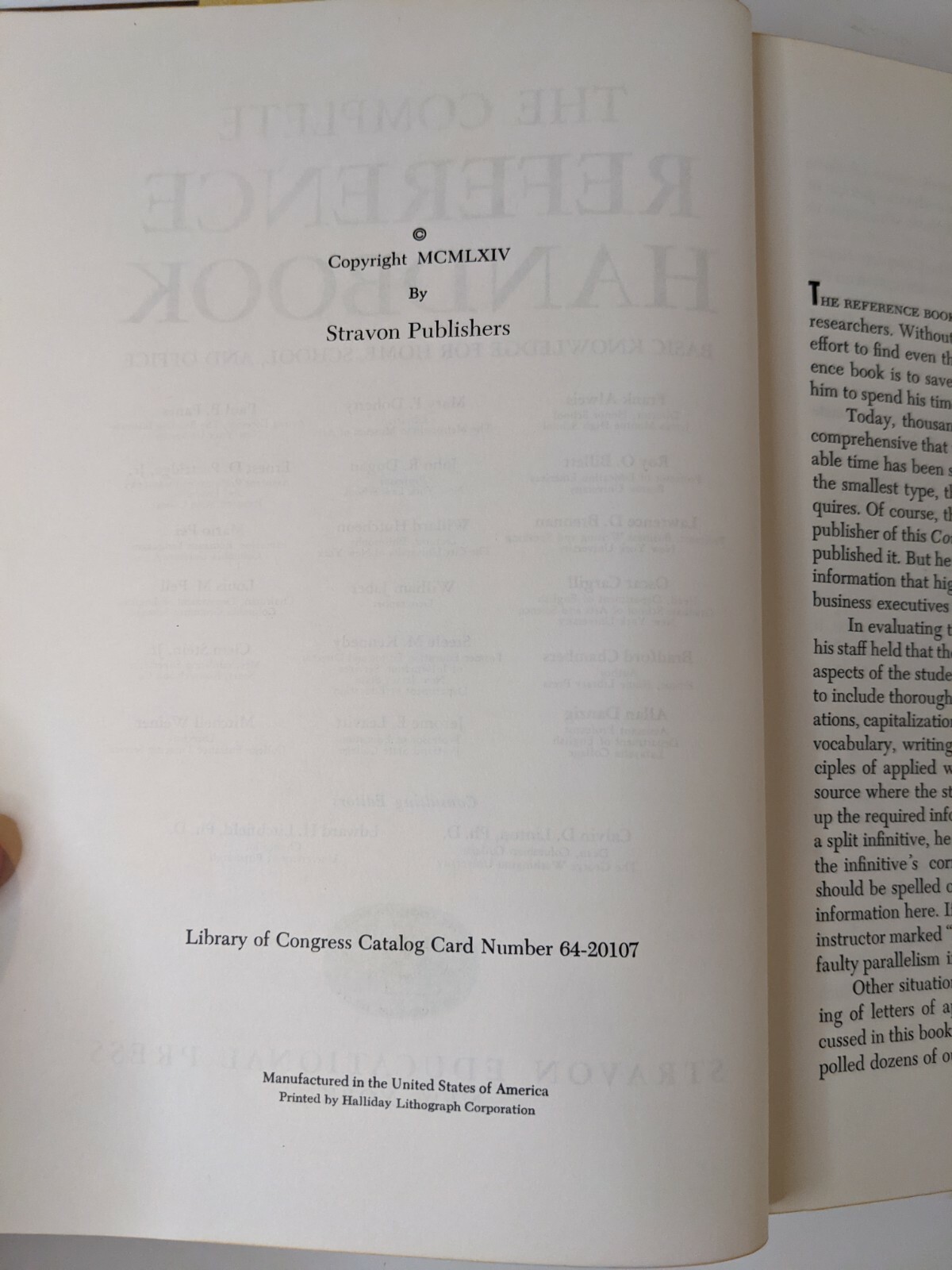 The Complete Reference Handbook – The Lookup Book by Stravon Educational Press