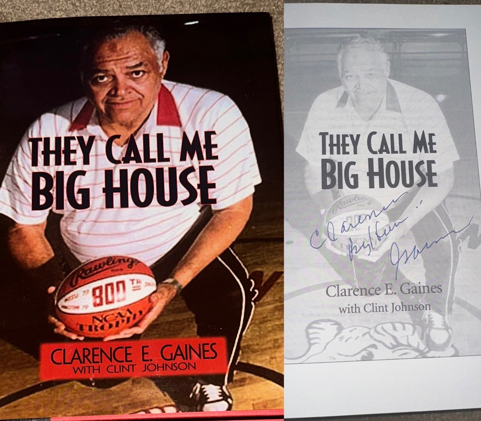 CLARENCE GAINES SIGNED BOOK AUTOBIOGRAPHY THEY CALL ME BIG HOUSE AUTOGRAPHED HOF