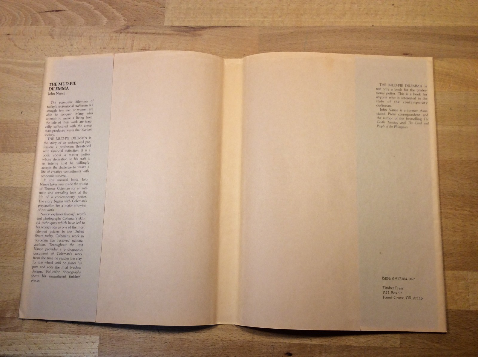 The Mud-Pie Dilemma, SIGNED John Nance, Tom Coleman, Hardcover, Potter, Art