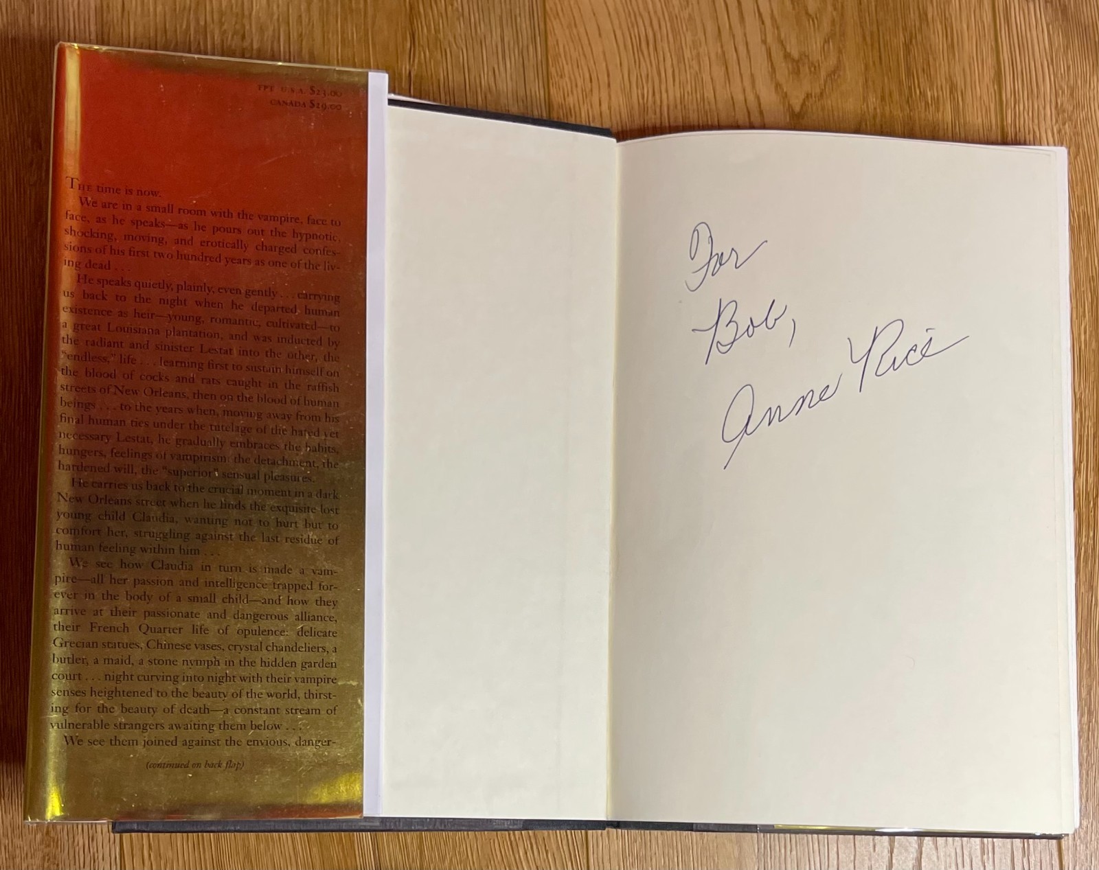 Interview with the Vampire – Anne Rice – First Edition, Second Print SIGNED