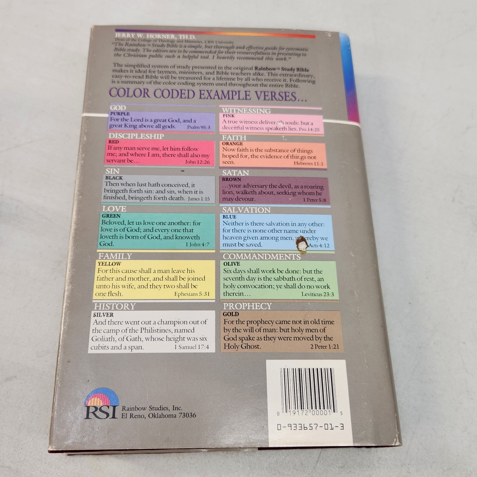 The Rainbow Study Bible (1986) Color Coded Burgundy Hardback & Dust Jacket