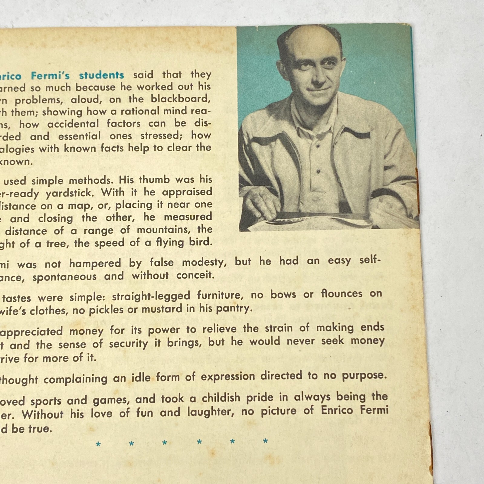 1959 Enrico Fermi and the Atomic Age 12 Page Booklet Cold War USA Americana