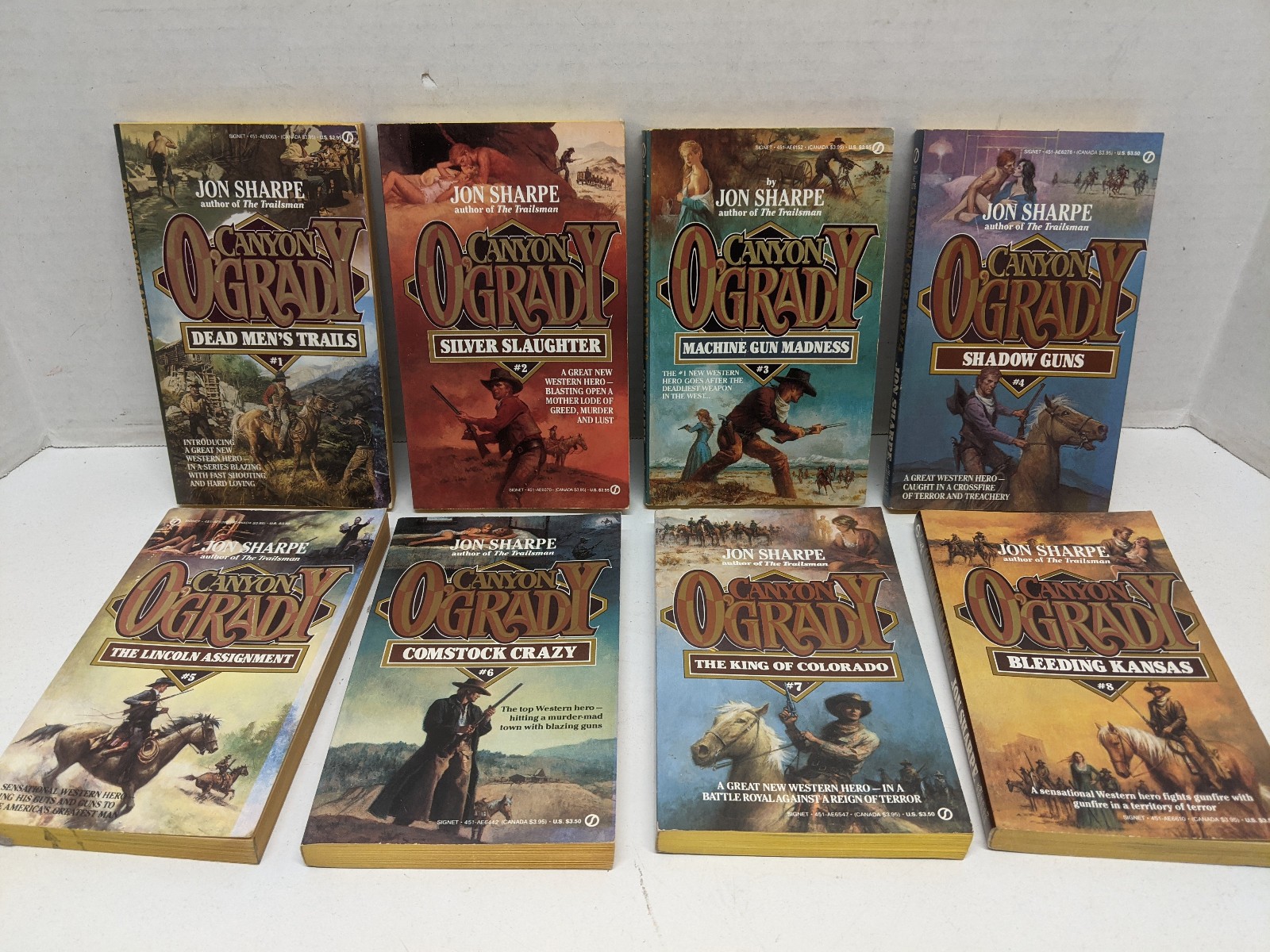 Lot Canyon O’Grady Series Books 1-19, 21-24 Western Paperbacks by Jon Sharpe