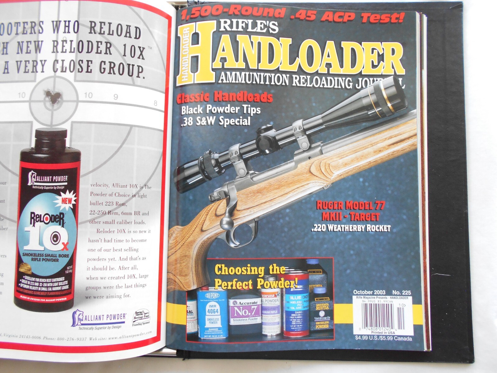 THE HANDLOADER Magazine-OCTOBER,2003 NUMBER 225