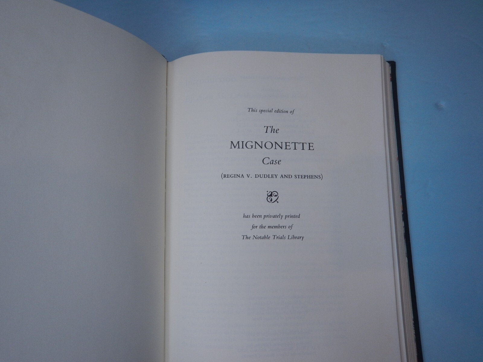 THE MIGNONETTE CASE by Simpson 1990 Notable Trials Library cannibalism and law