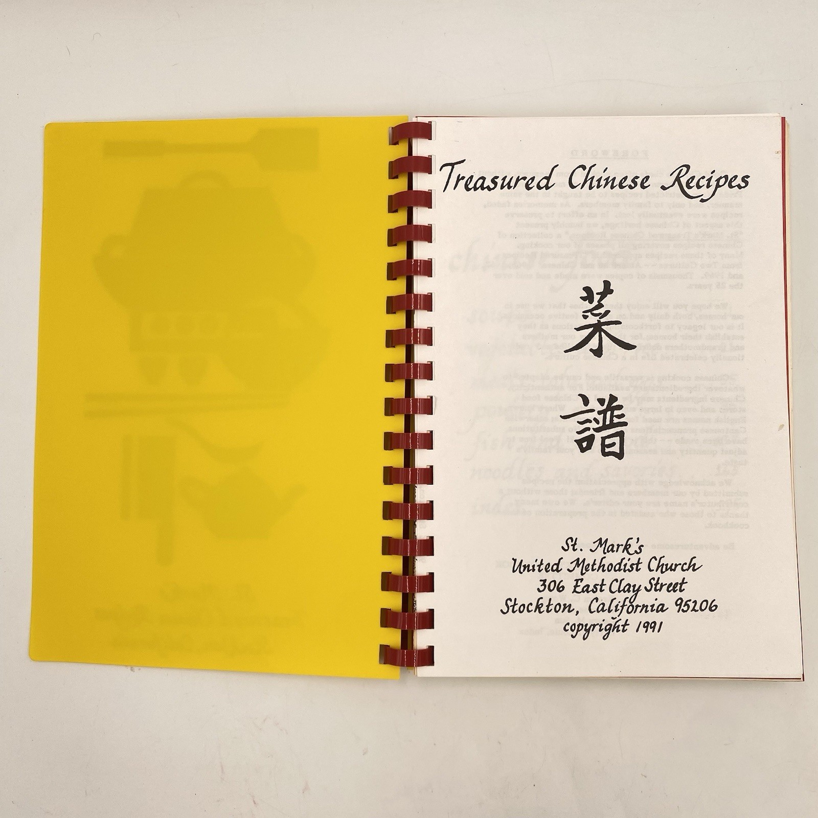 St. Marks United Methodist Church TREASURED CHINESE RECIPES Stockton, CA 1991