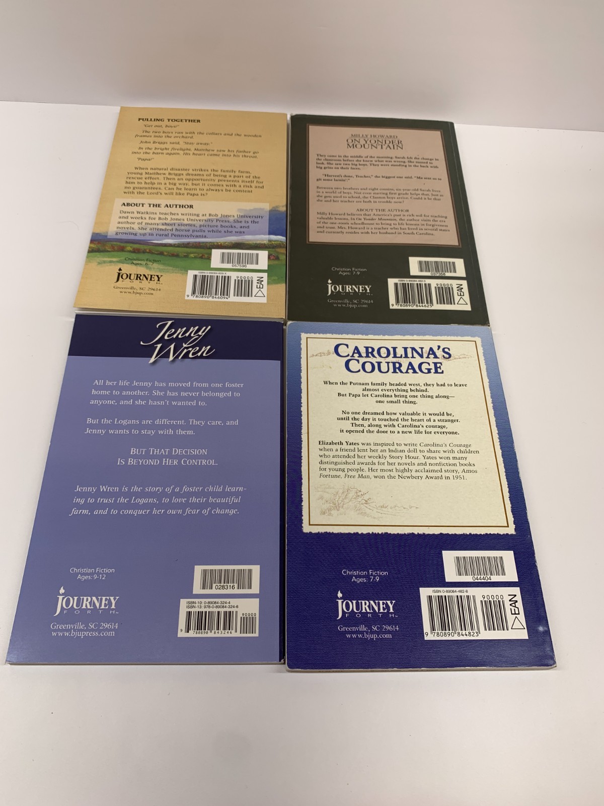 Pulling Together/Carolina’s Courage/Jenny Wren/On Yonder Mountain BJU Press Bks