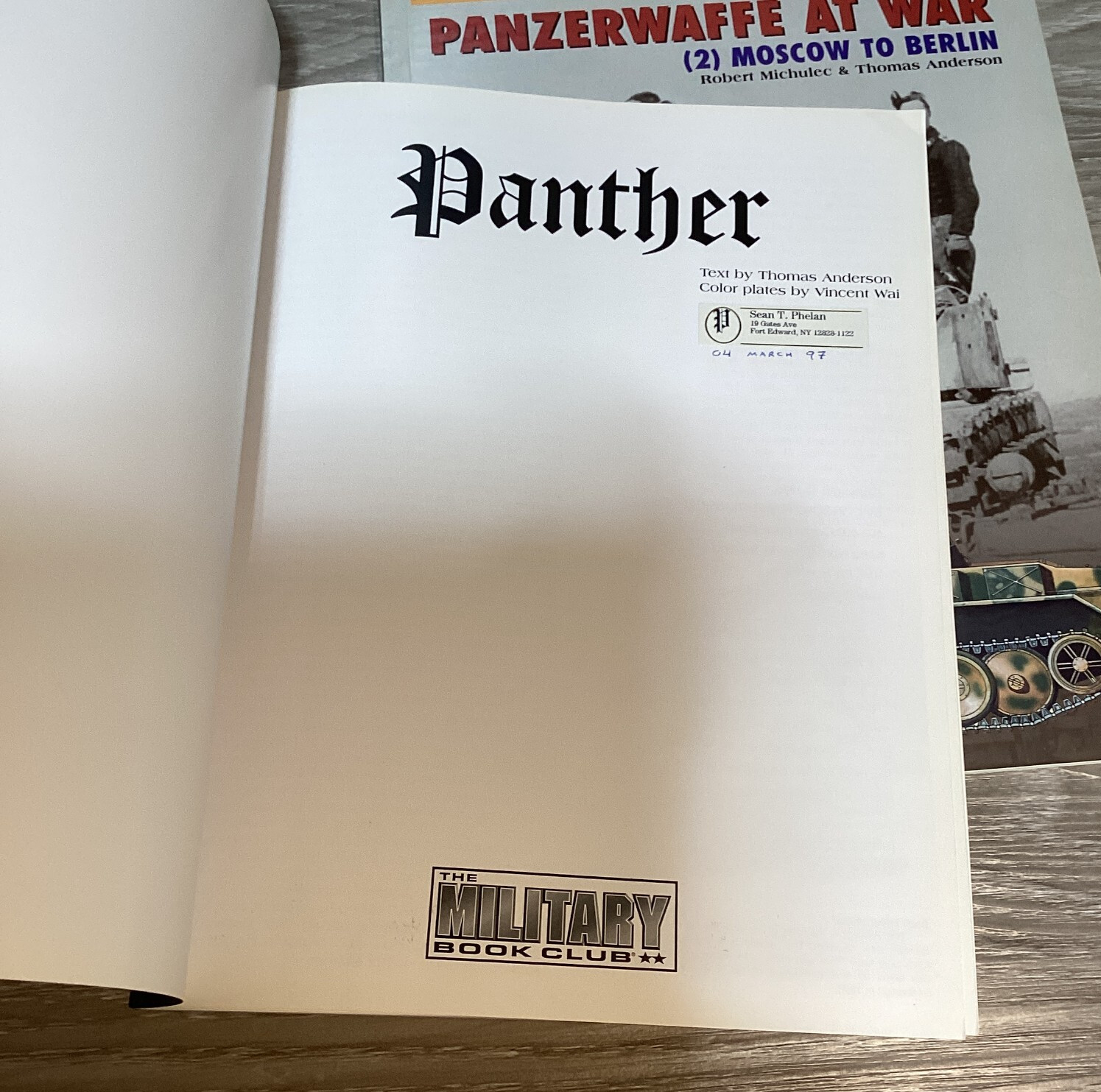 Panther Panzerwaffe Armor At War 2 Book Lot Military Book Club TPB WWII Tank