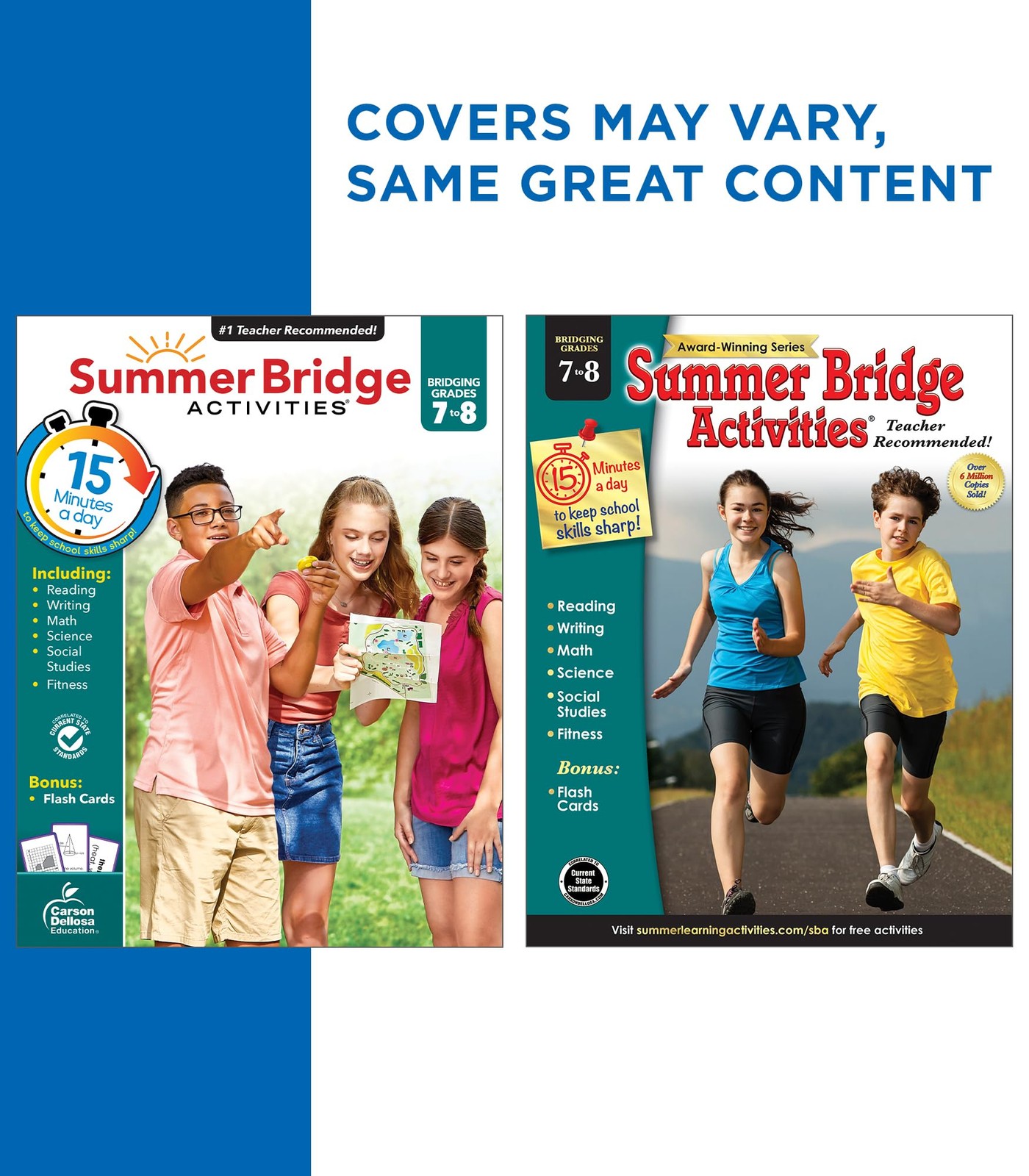 Summer Bridge Activities 7th to 8th Grade Workbook All Subjects 15 Minutes Daily