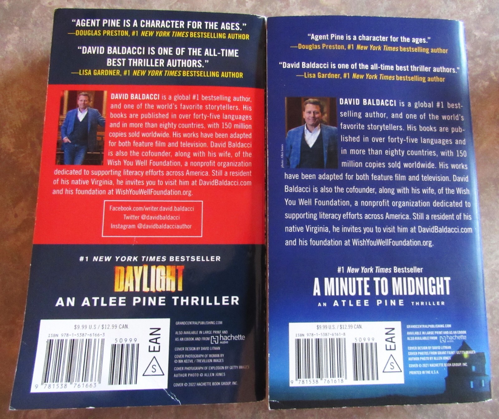 BALDACCI Daylight & Minute To Midnight TWO PAPPERBACK VERY GOOD READ ONCE