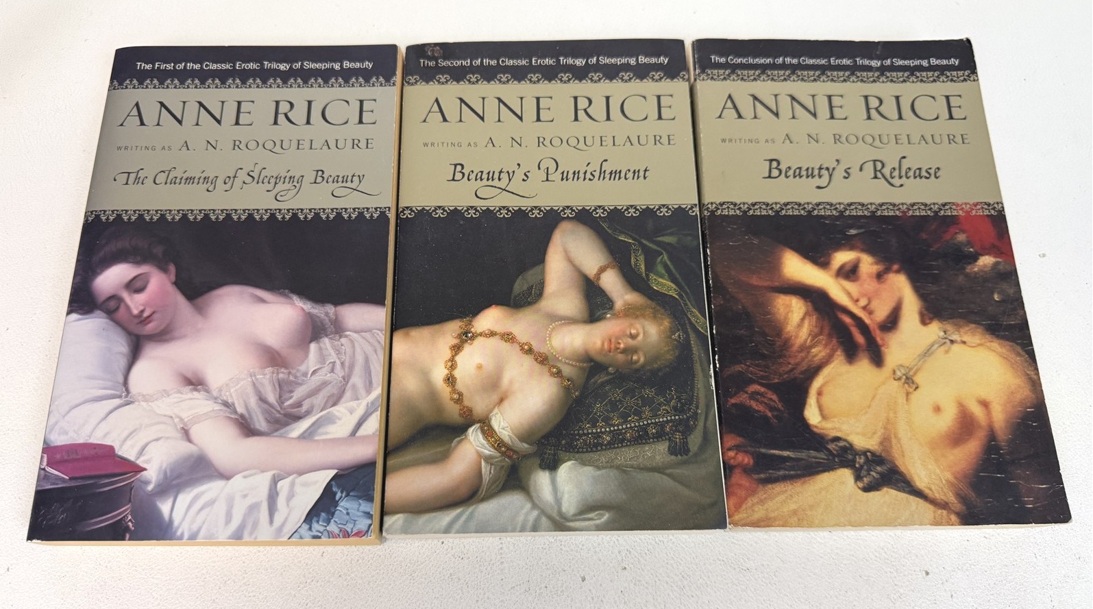 Anne Rice A N Roquelaure Lot Sleeping Beauty Trilogy Claiming Punishment Release