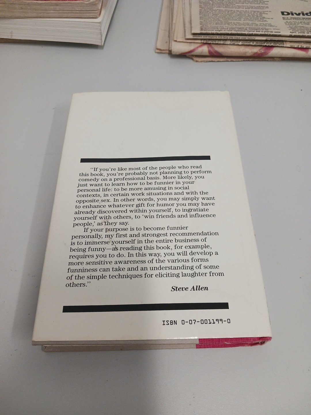 How to Be Funny: Discovering the Comic in You – Steve Allen HC DJ 1987 1st Ed