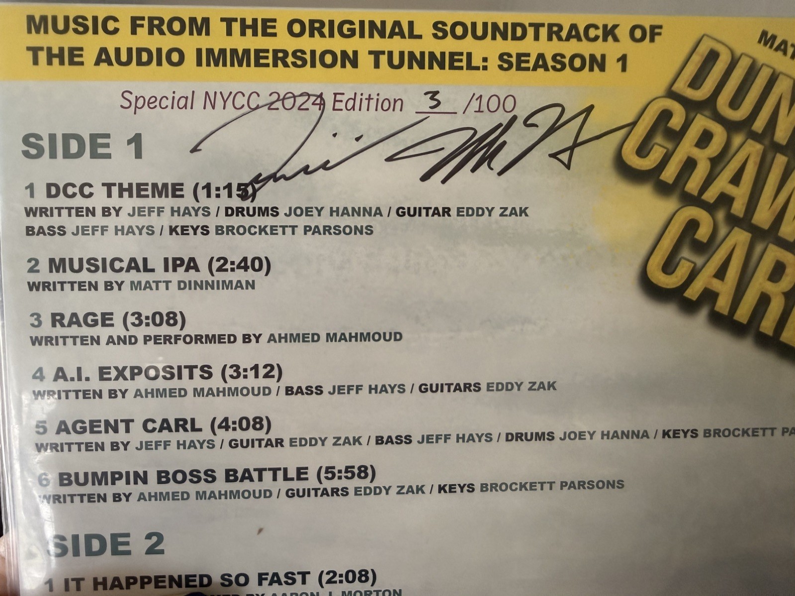 NYCC Vinyl RECORD signed books autographed dungeon crawler carl matt dinniman