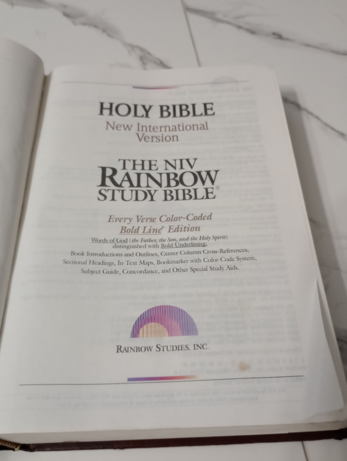 Rainbow Study Bible, NIV, 1996 Color Coded Bold Line Edition, Hardcover