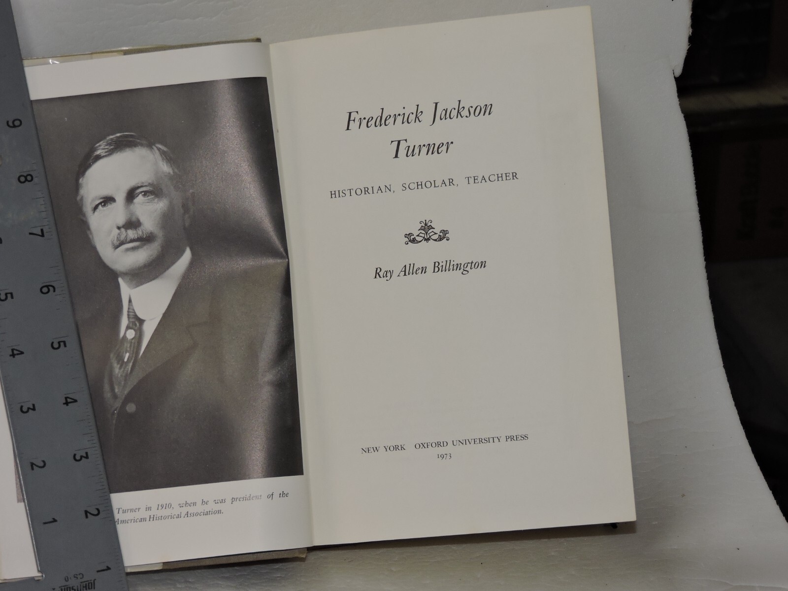 FREDERICK JACKSON TURNER HISTORIAN SCHOLAR TEACHER RAY ALLEN BILLINGTON