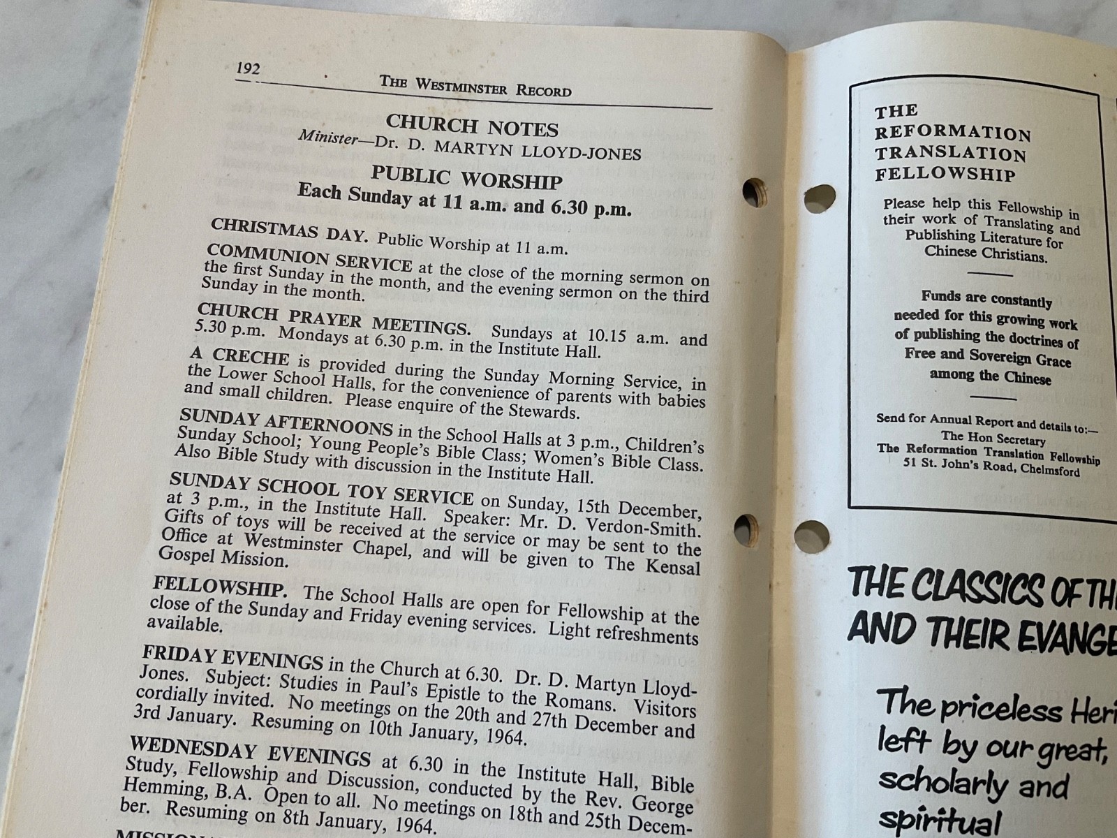 The Westminster Record Martyn Lloyd Jones December 1963 Knowledge Puffs Up