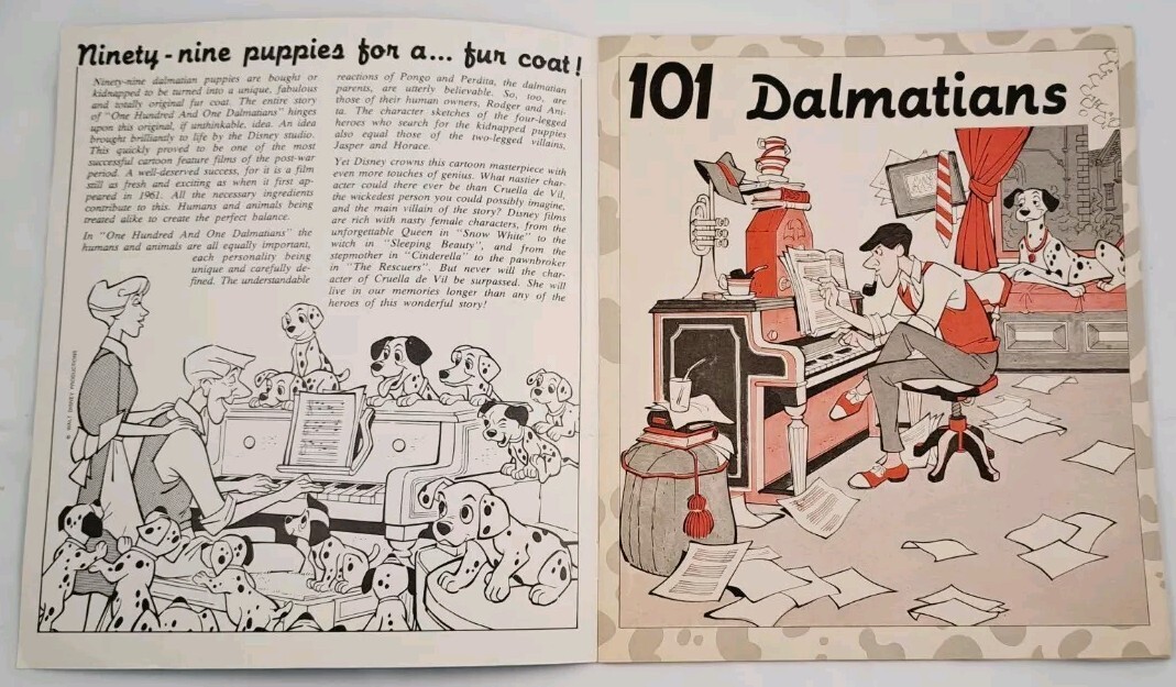 Vintage Walt Disney 101 Dalmatians Panini Sticker Book Lot Of 2 Booklets