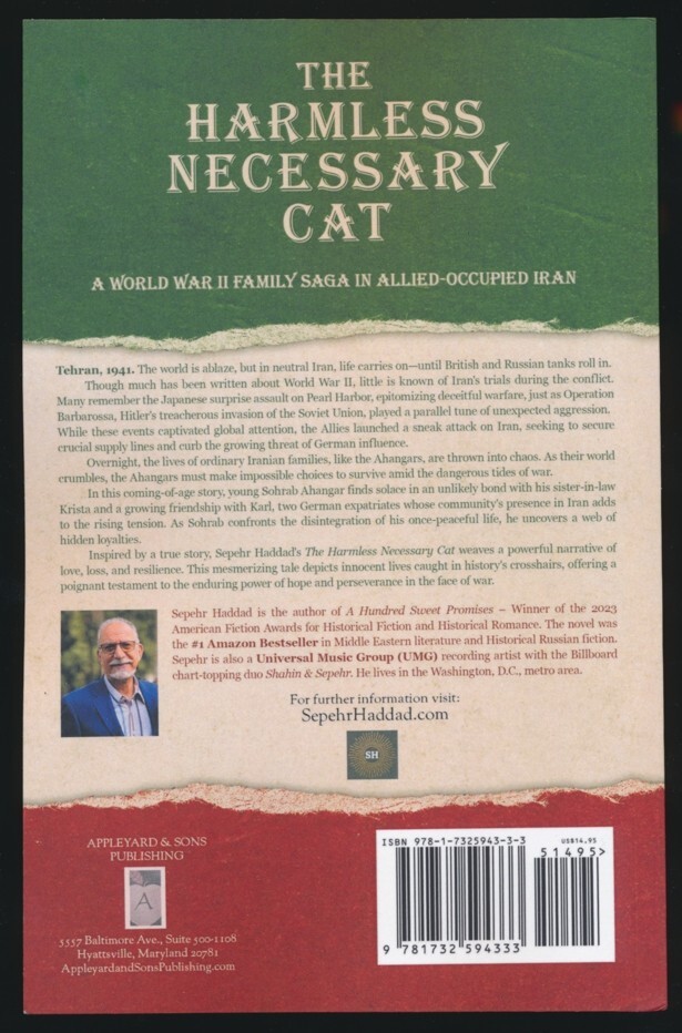 The Harmless Necessary Cat by Sepehr Haddad – NEW Paperback – Ready to Ship