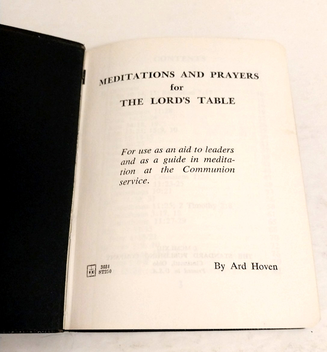 Meditations and Prayers for the Lord’s Table by Ard Hoven Mini Book Leather 1963