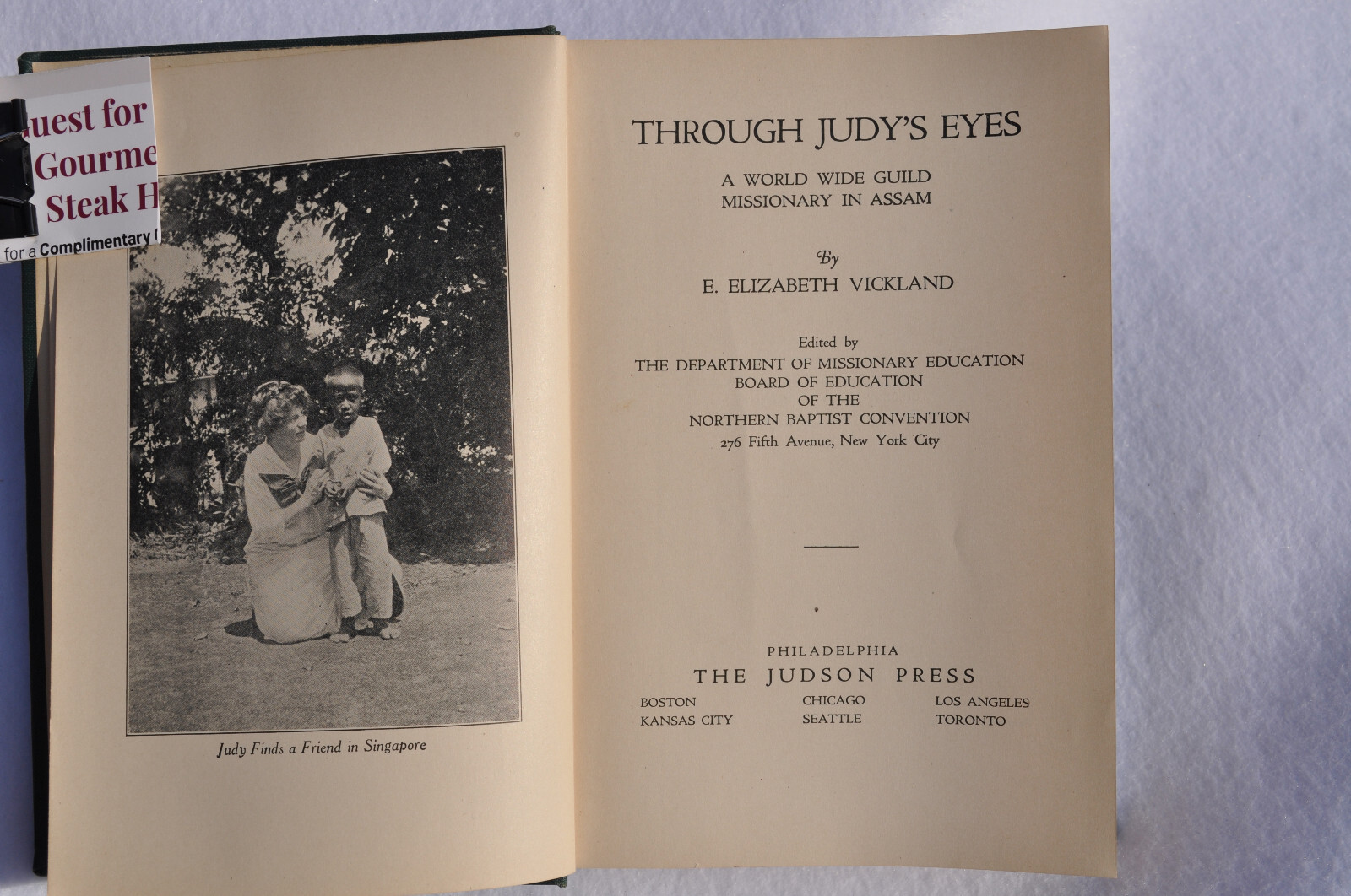 Through Judy’s Eyes; E. Elizabeth Vickland; Judson Press 1924-Christian Missions