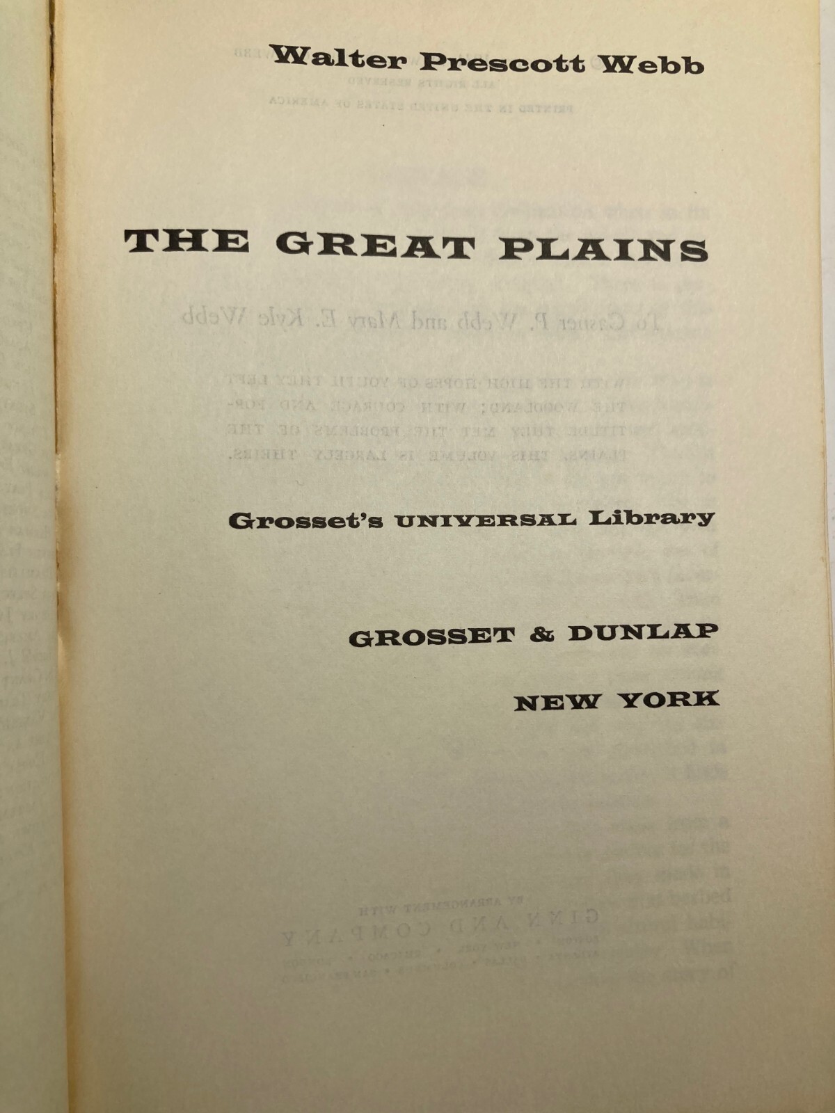 The Great Plains, by Walter Prescott Webb SC 1931 (SAME DAY SHIPPING)