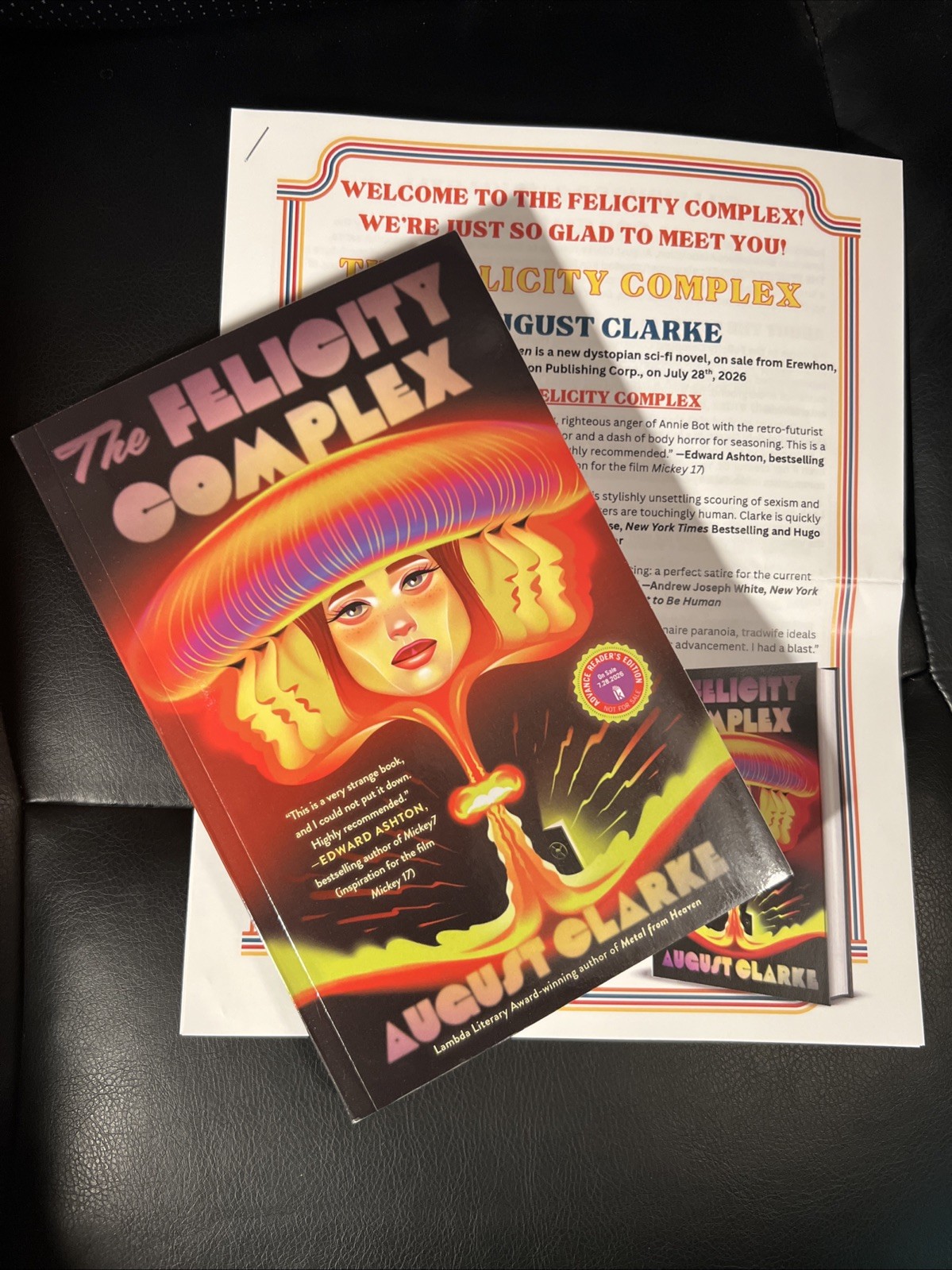 The Felicity Complex by August Clarke NEW ARC Paperback with Insert
