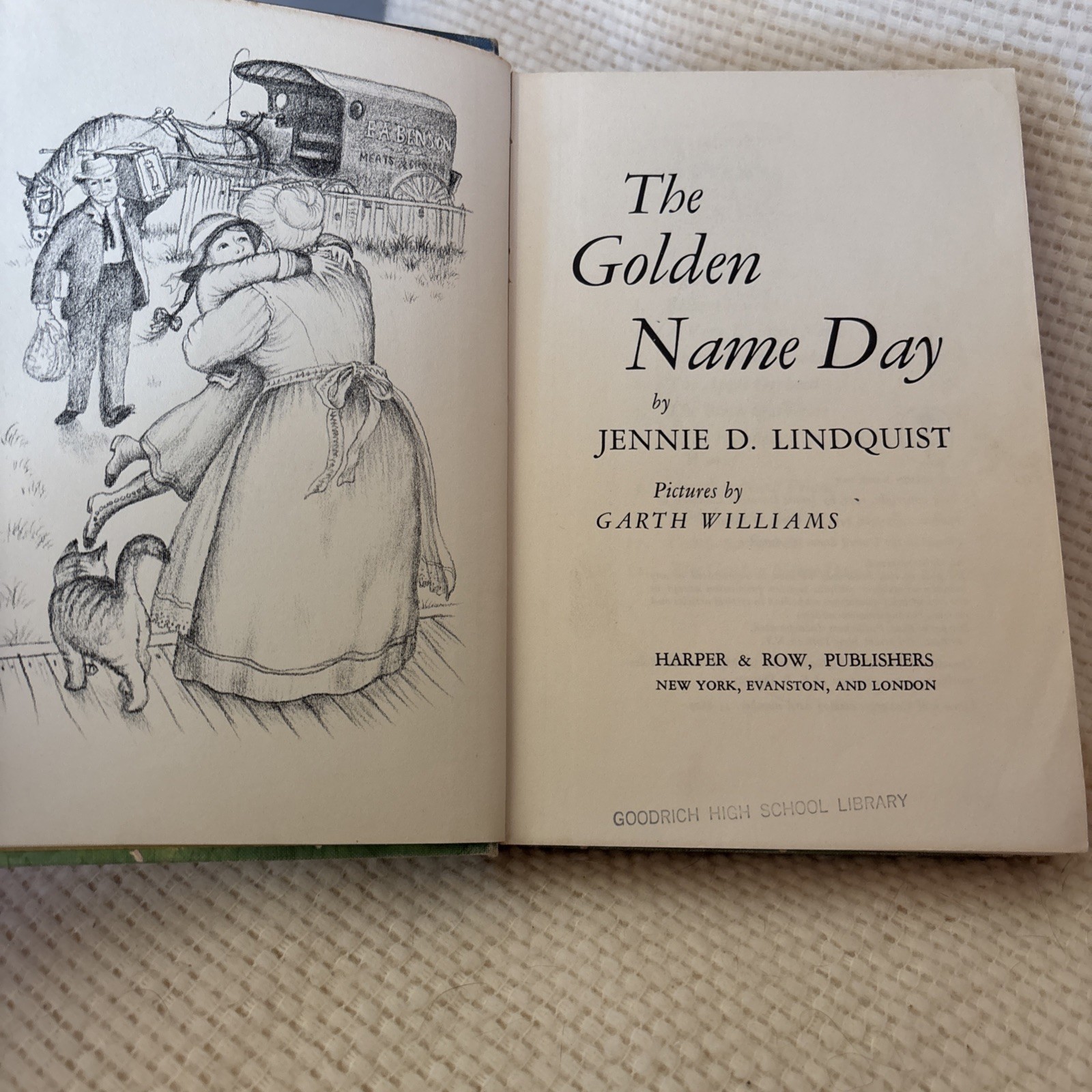 The Golden Name Day by Jennie D Lindquist Previous High School Library Book.